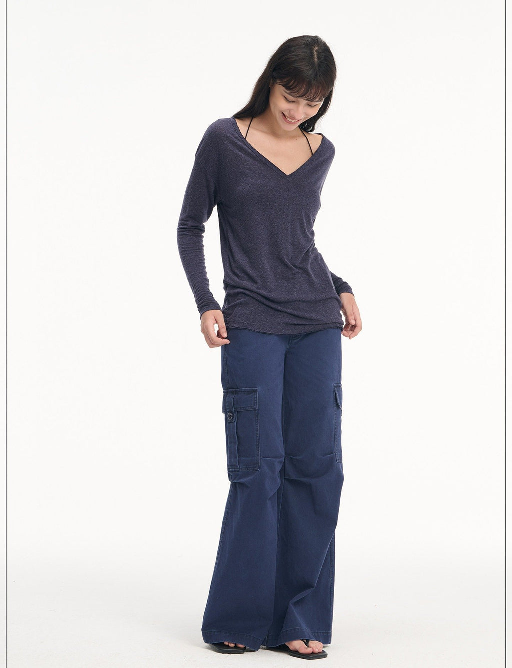 Washed Linen V Neck Top (2color)