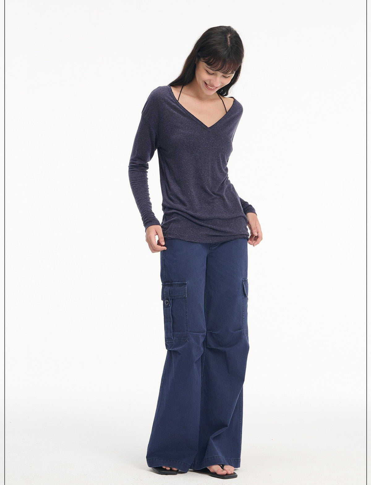 Washed Linen V Neck Top (2color)