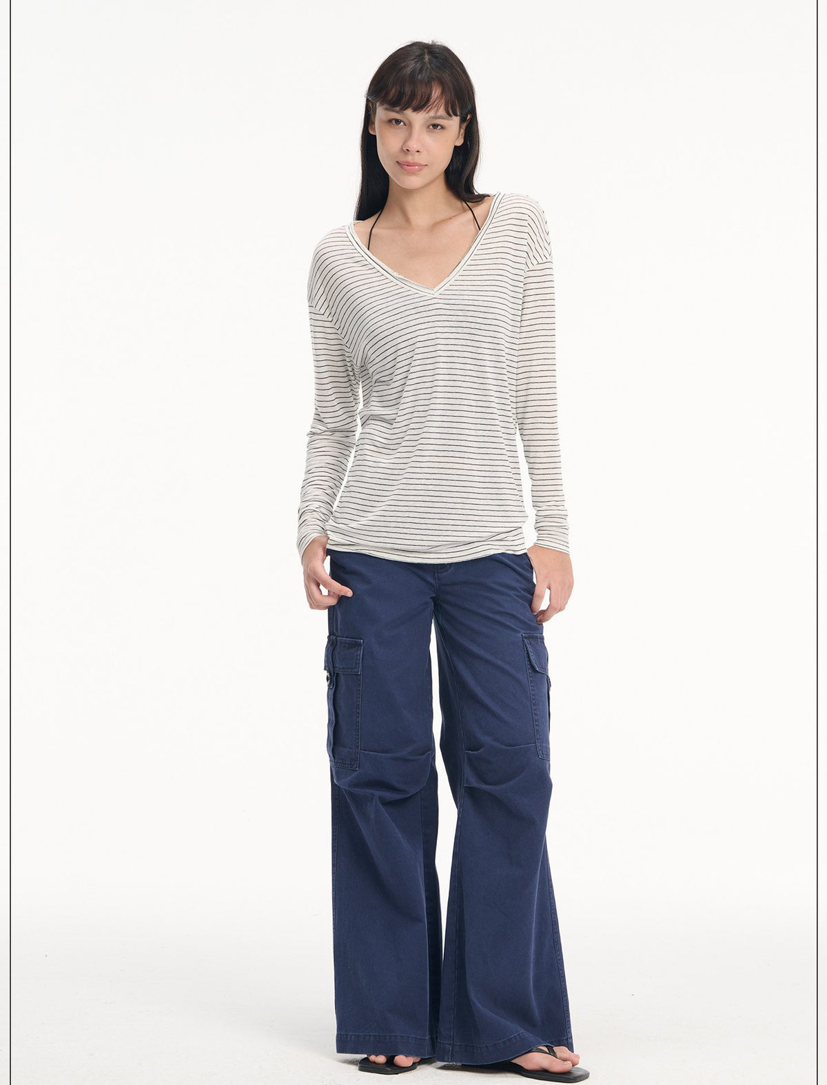 Washed Linen V Neck Top (2color)