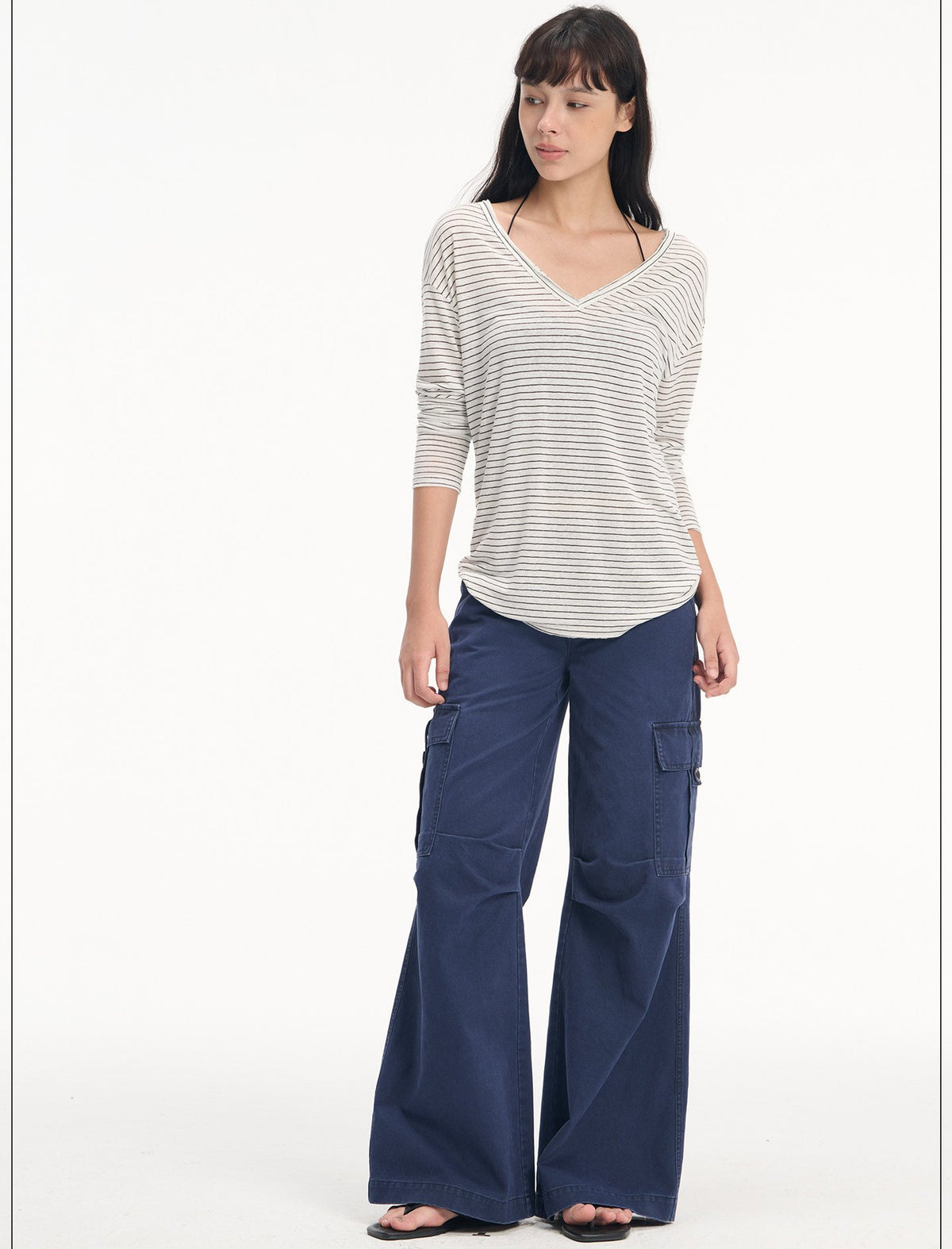 Washed Linen V Neck Top (2color)