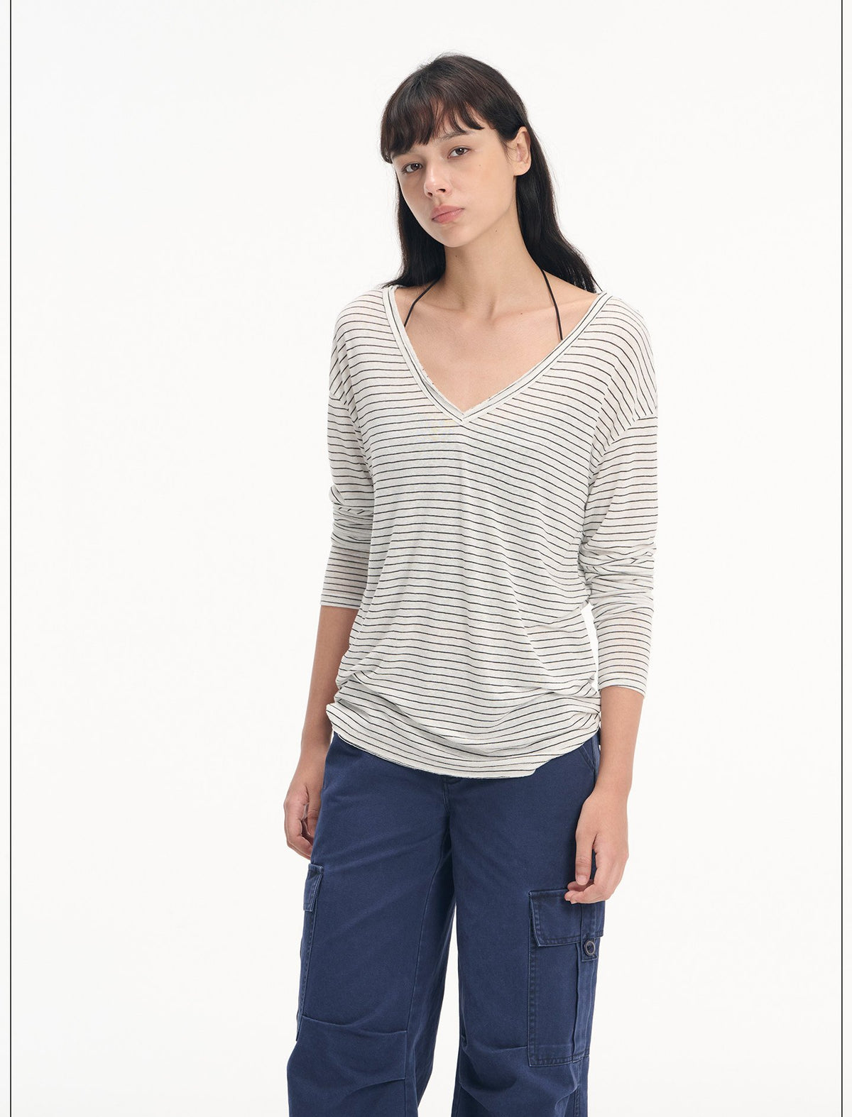 Washed Linen V Neck Top (2color)