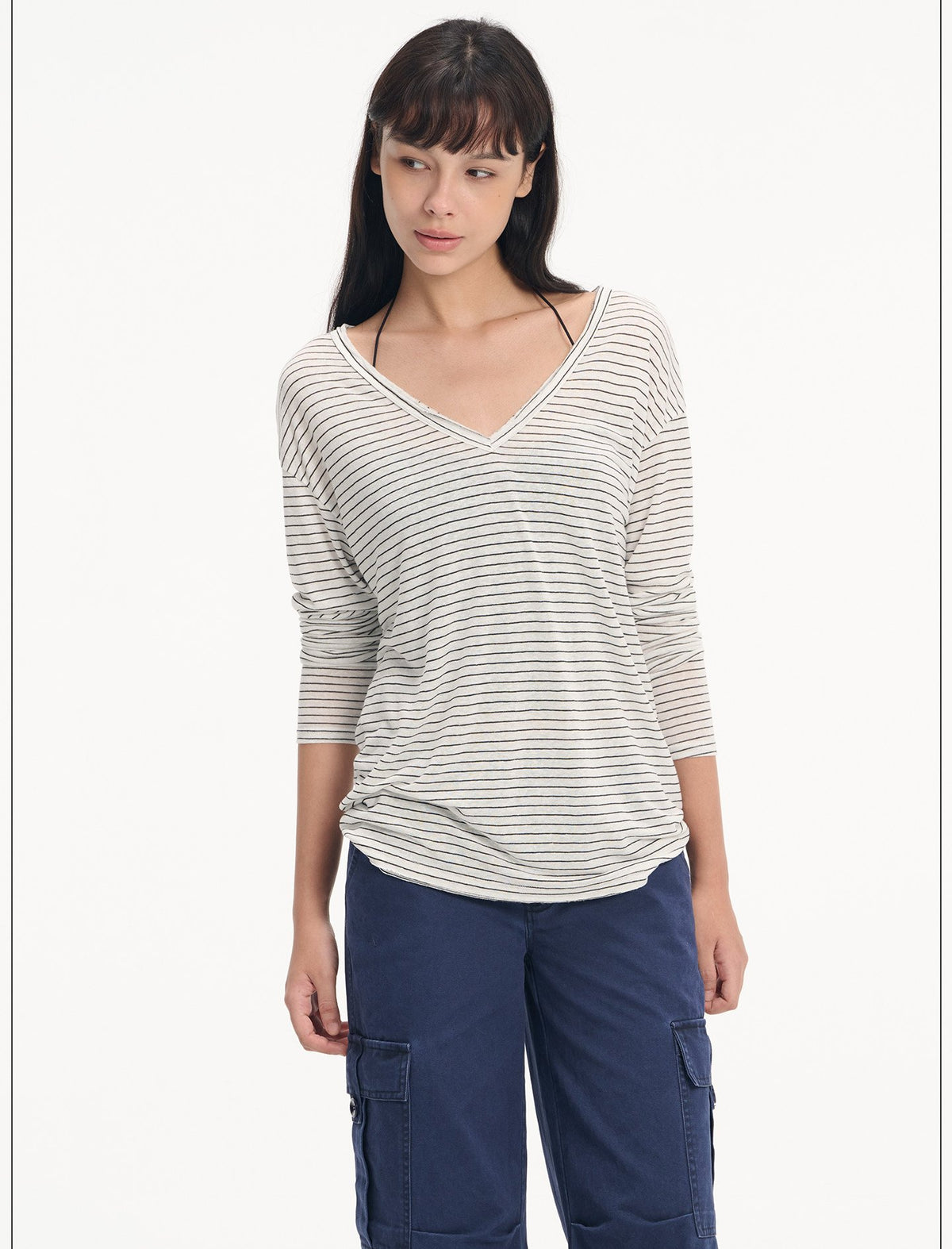 Washed Linen V Neck Top (2color)