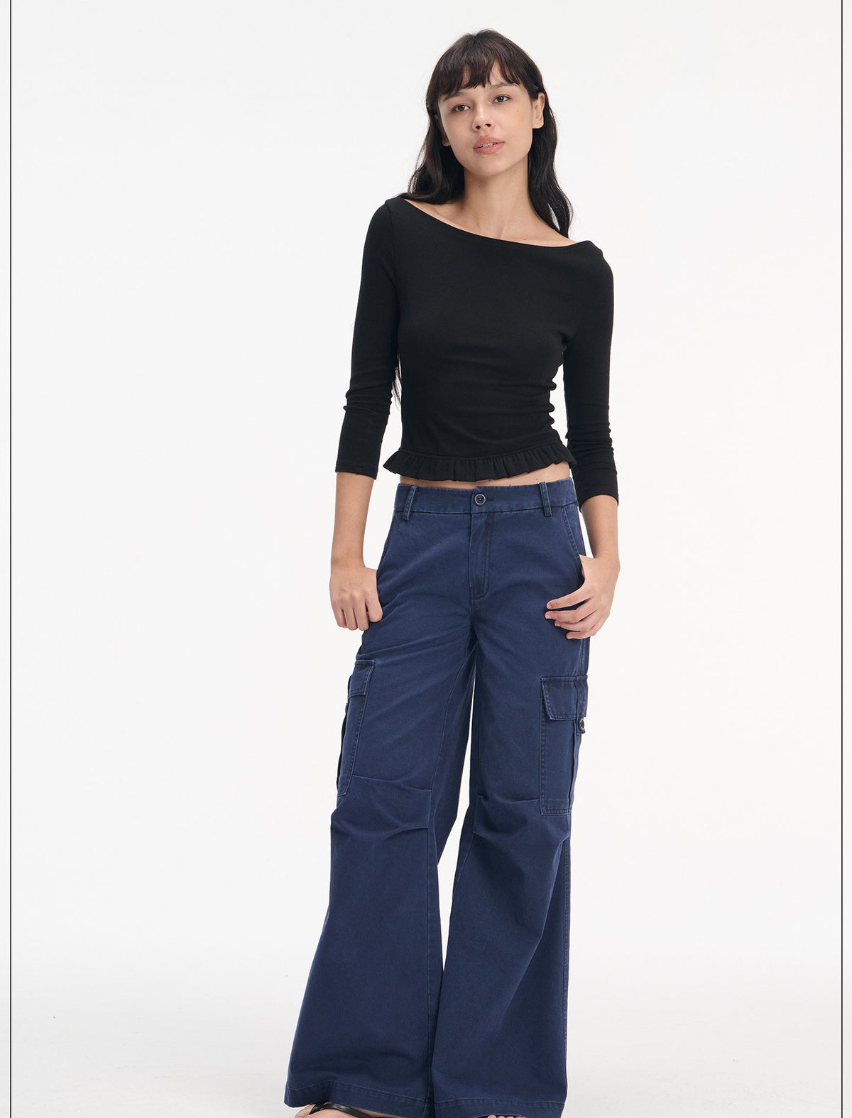Washed 3D Cargo Wide Pants (3color)