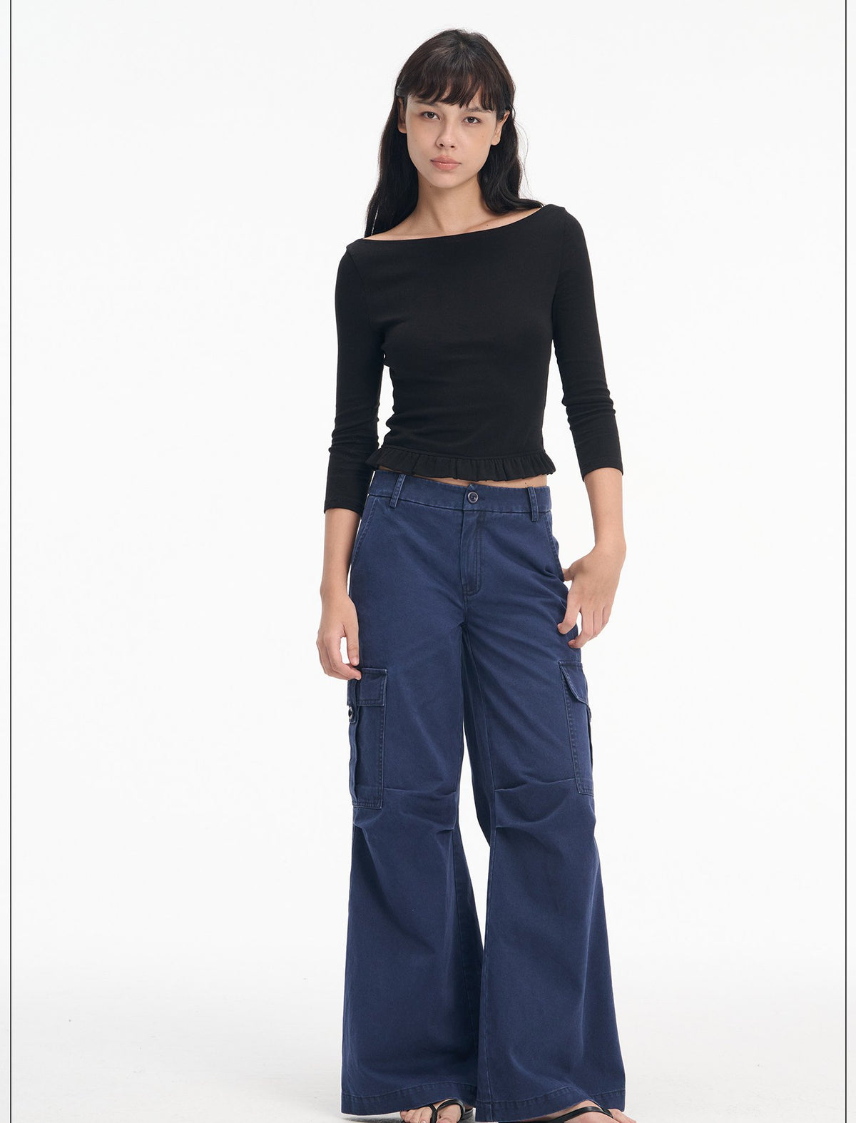 Washed 3D Cargo Wide Pants (3color)
