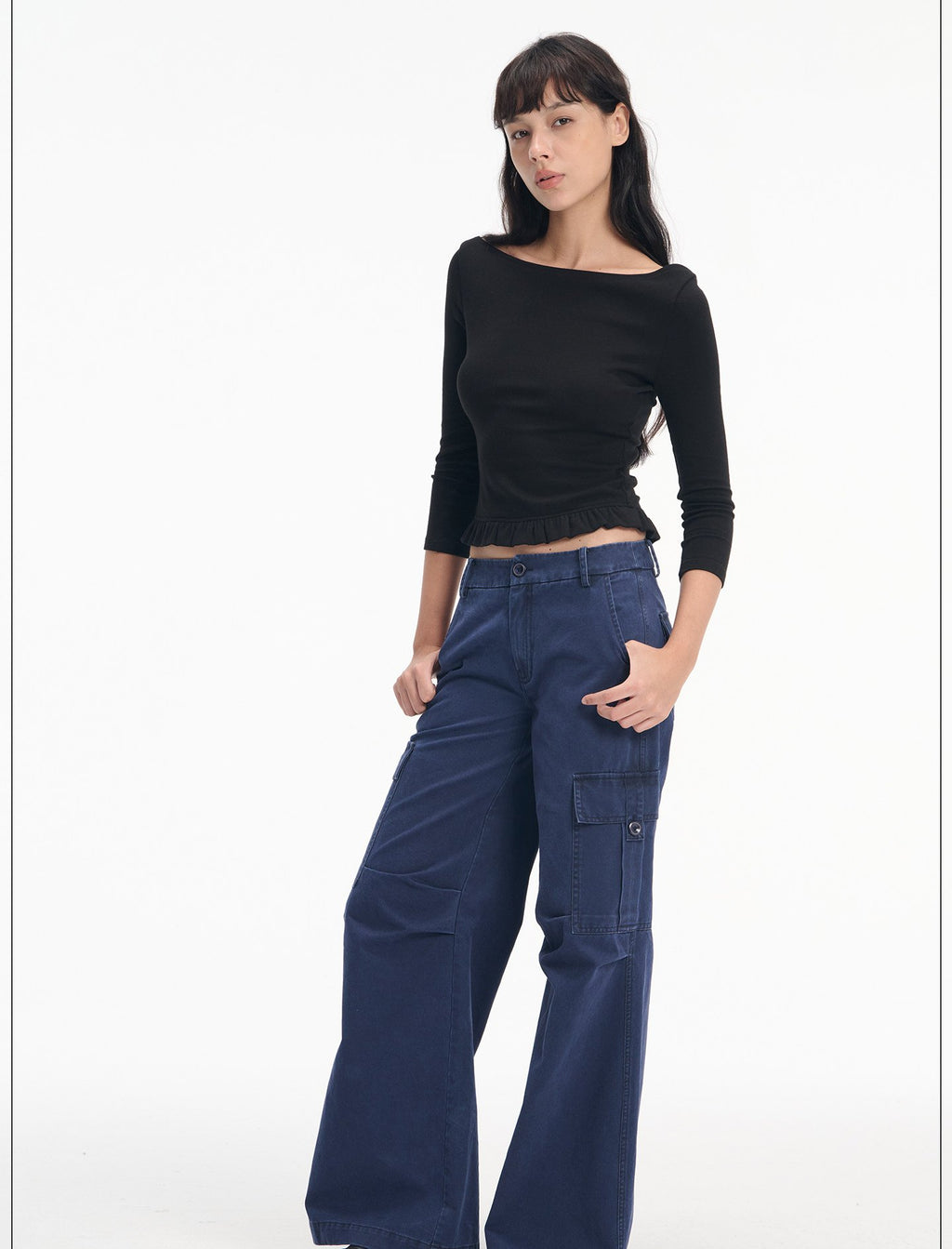 Washed 3D Cargo Wide Pants (3color)