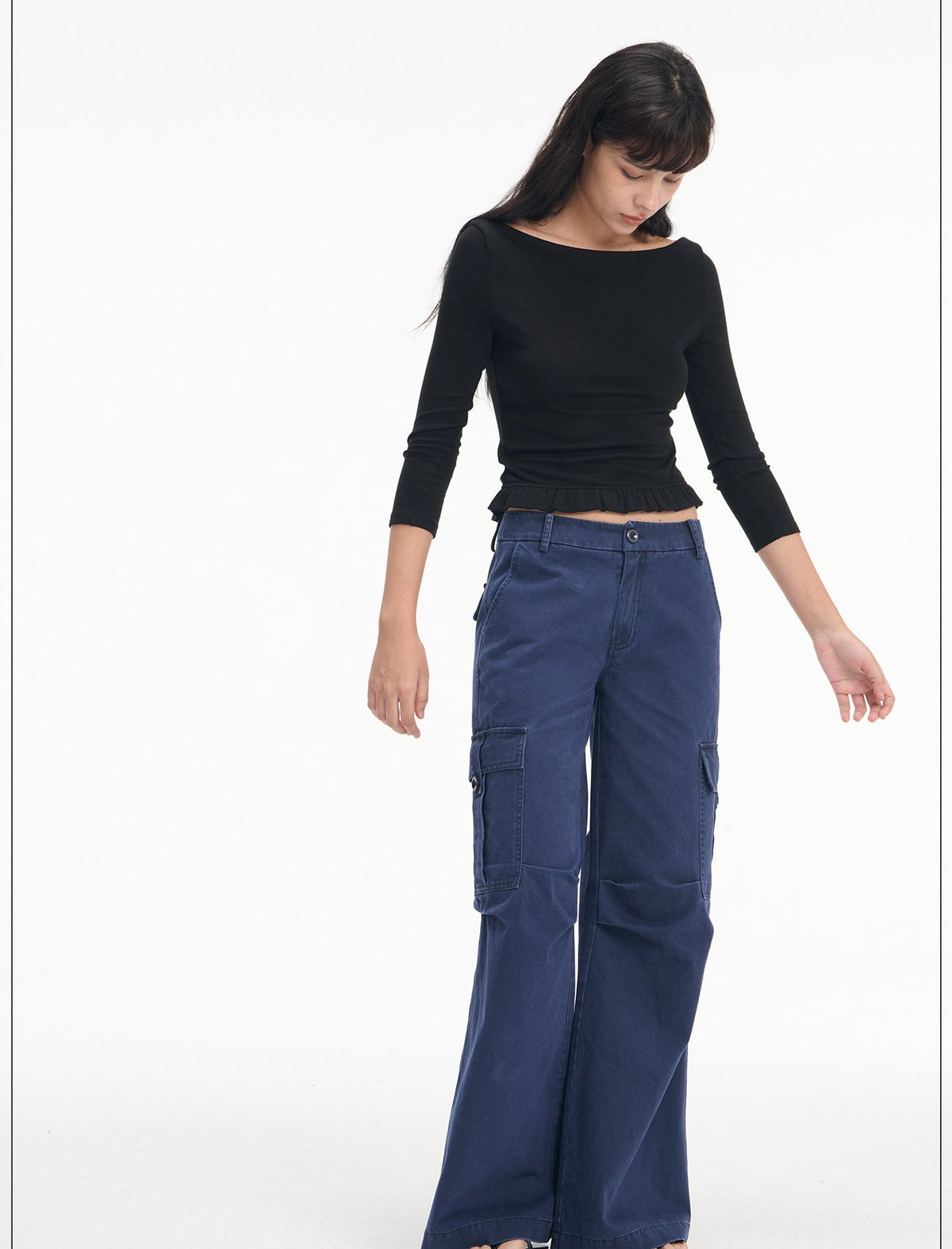Washed 3D Cargo Wide Pants (3color)
