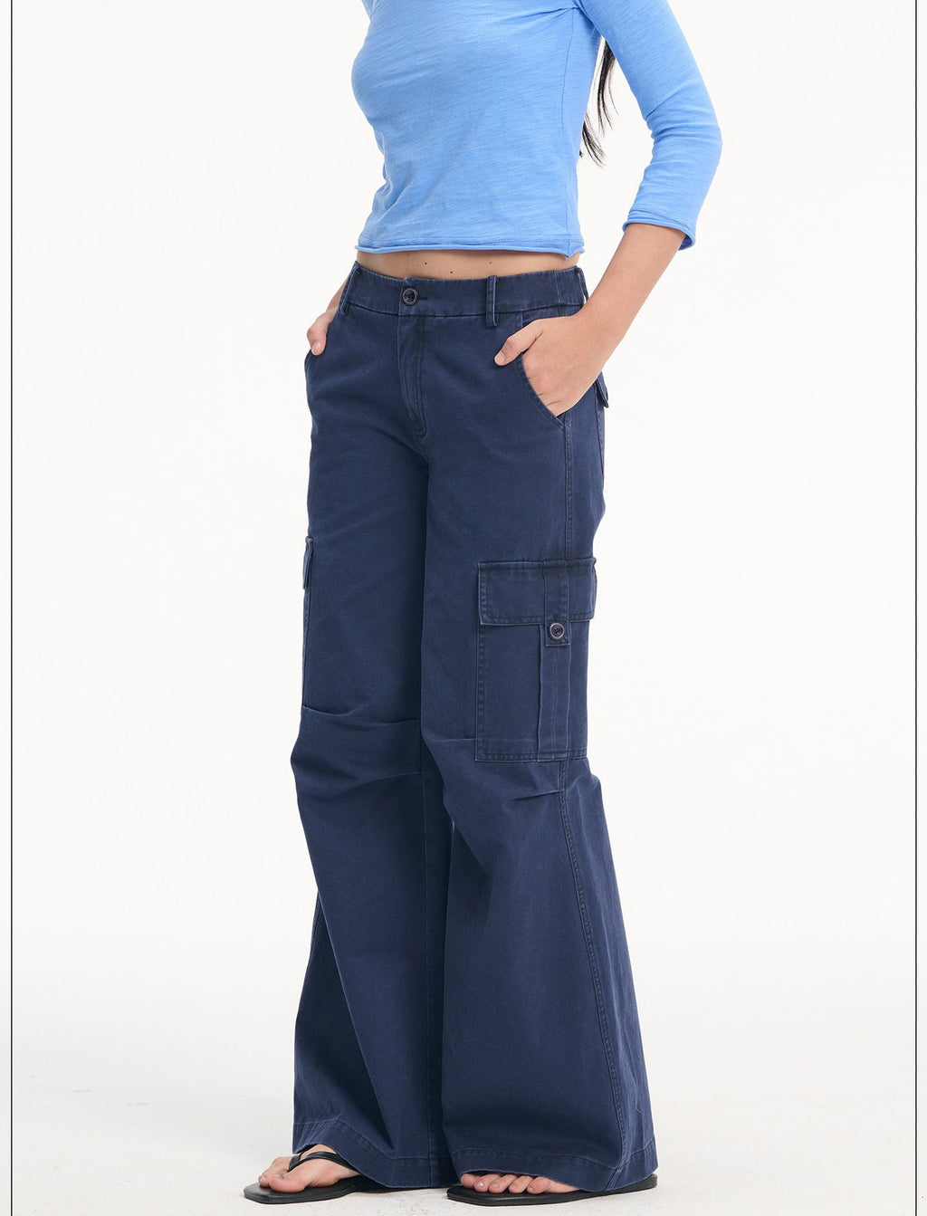Washed 3D Cargo Wide Pants (3color)