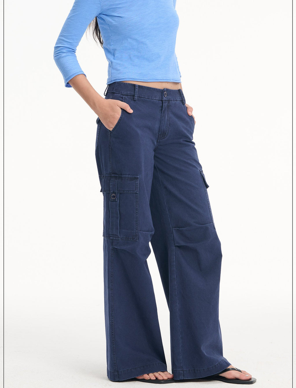 Washed 3D Cargo Wide Pants (3color)
