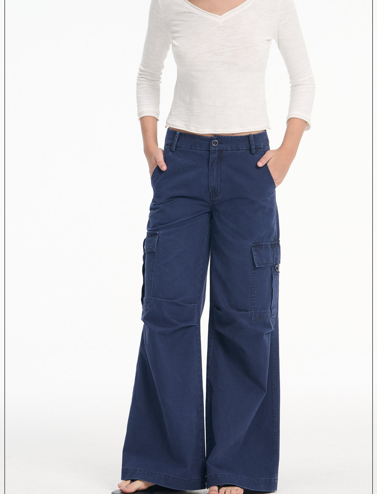 Washed 3D Cargo Wide Pants (3color)