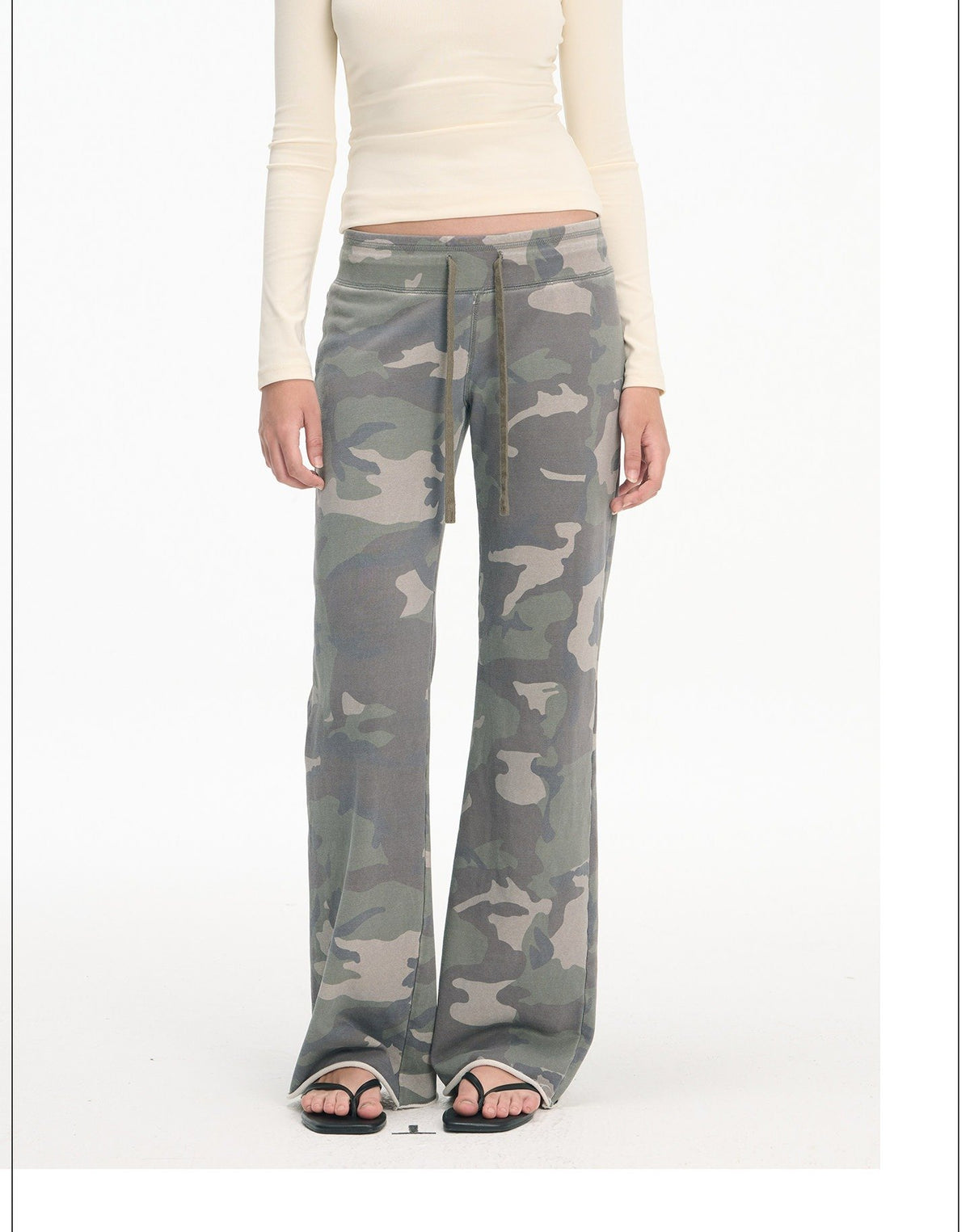 Camouflage Drawstring Flare Pants