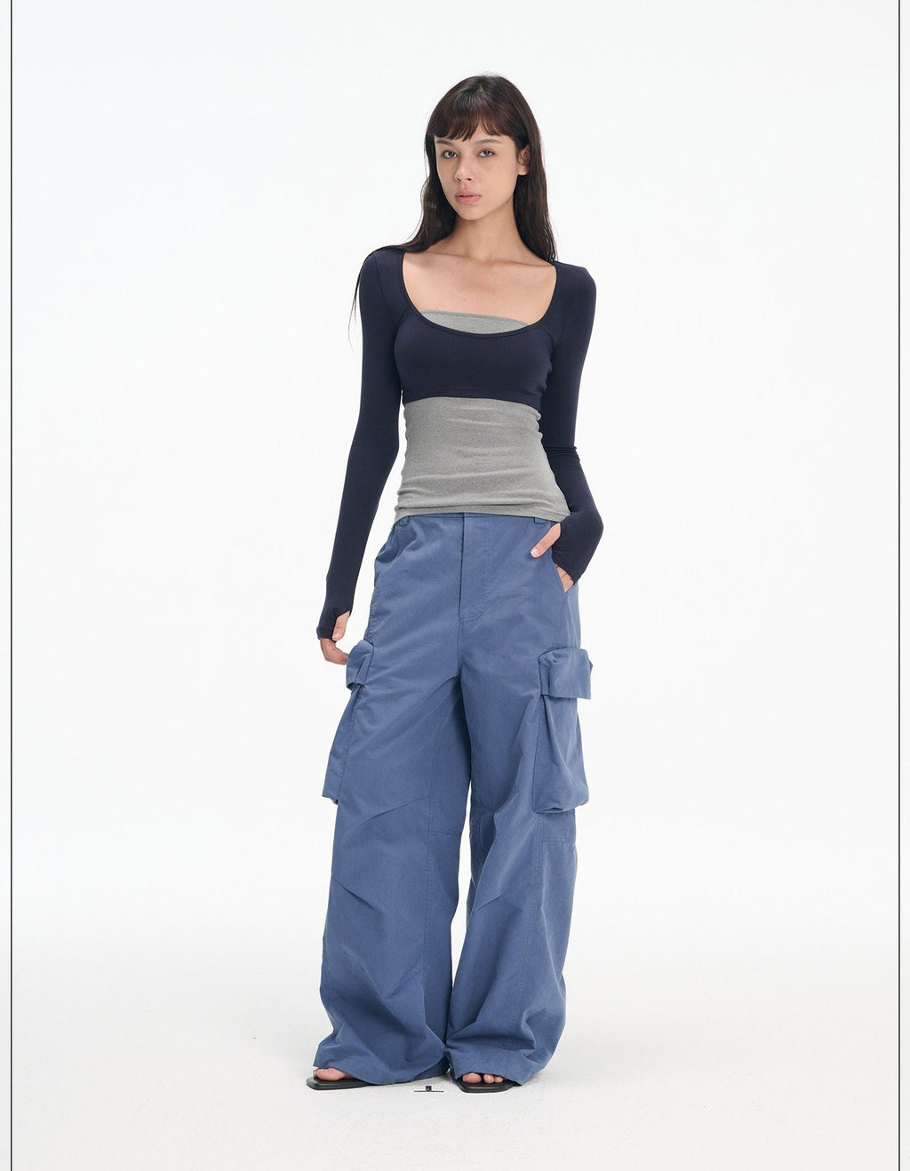 Layered Frame U Neck Top (2color)