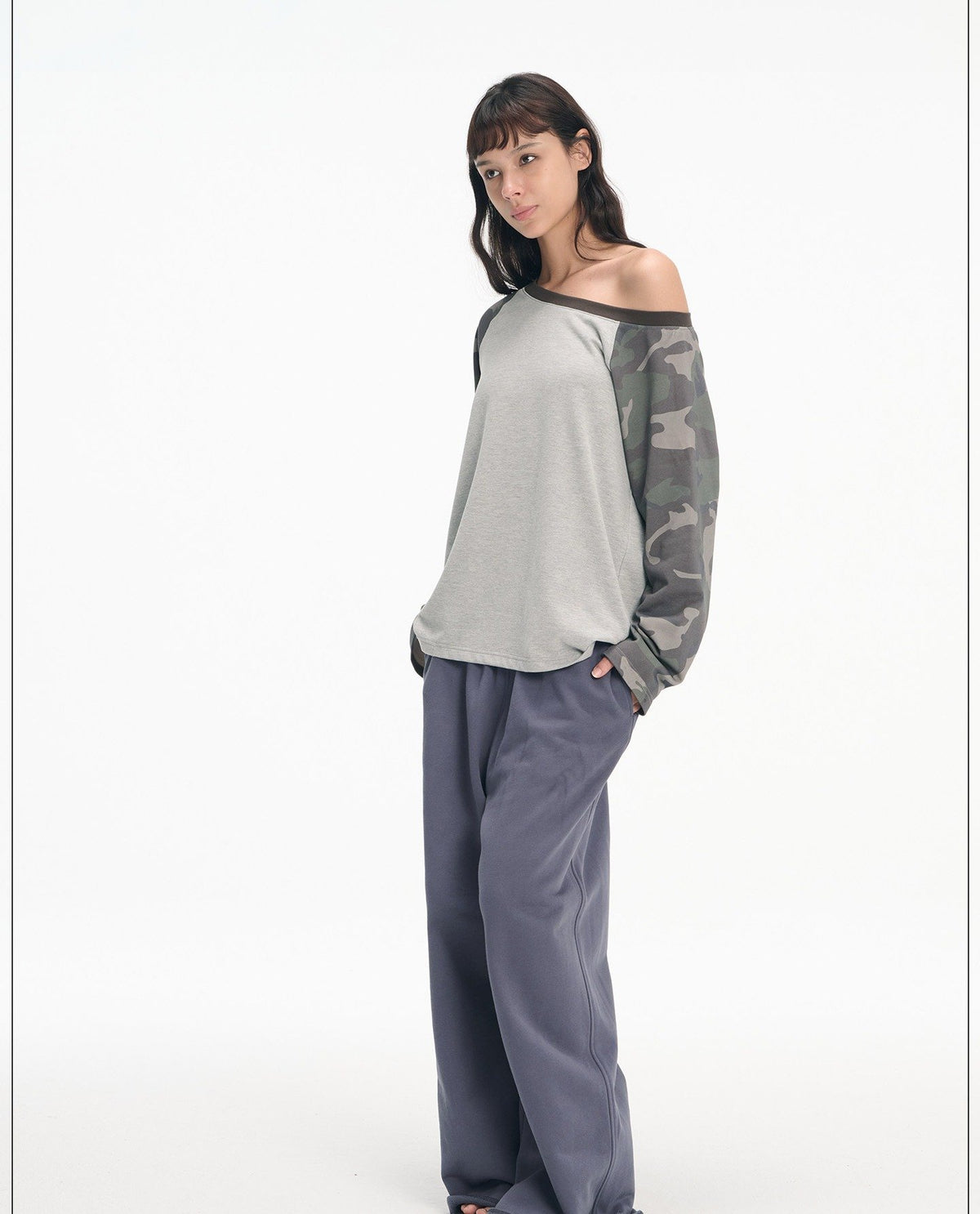 Asymmetric Raglan Top (2color)