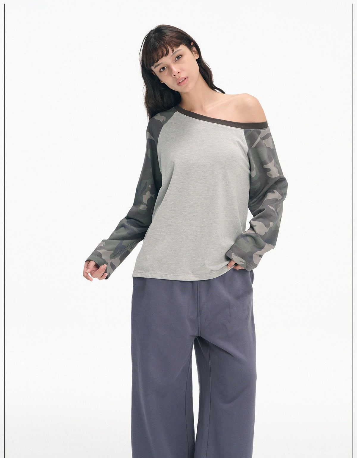 Asymmetric Raglan Top (2color)