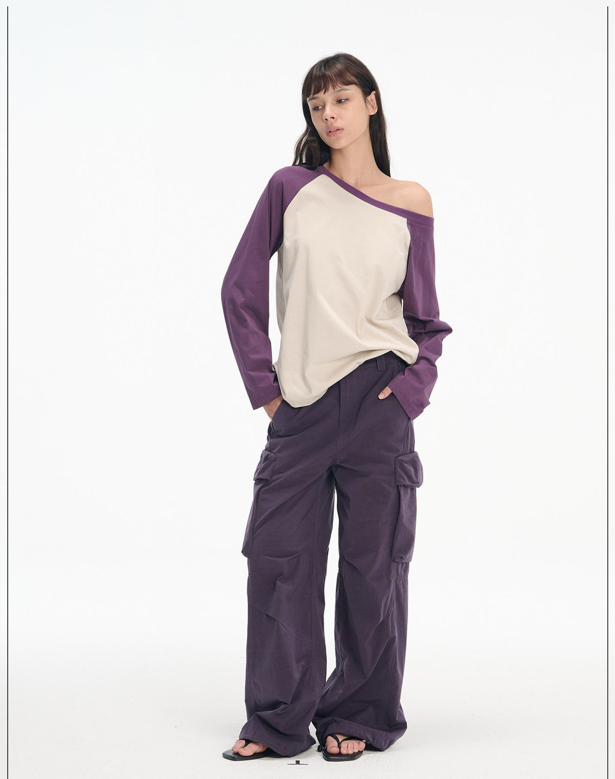 Asymmetric Raglan Top (2color)