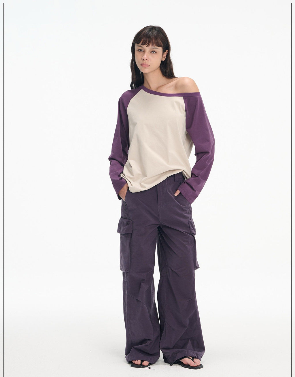 Asymmetric Raglan Top (2color)