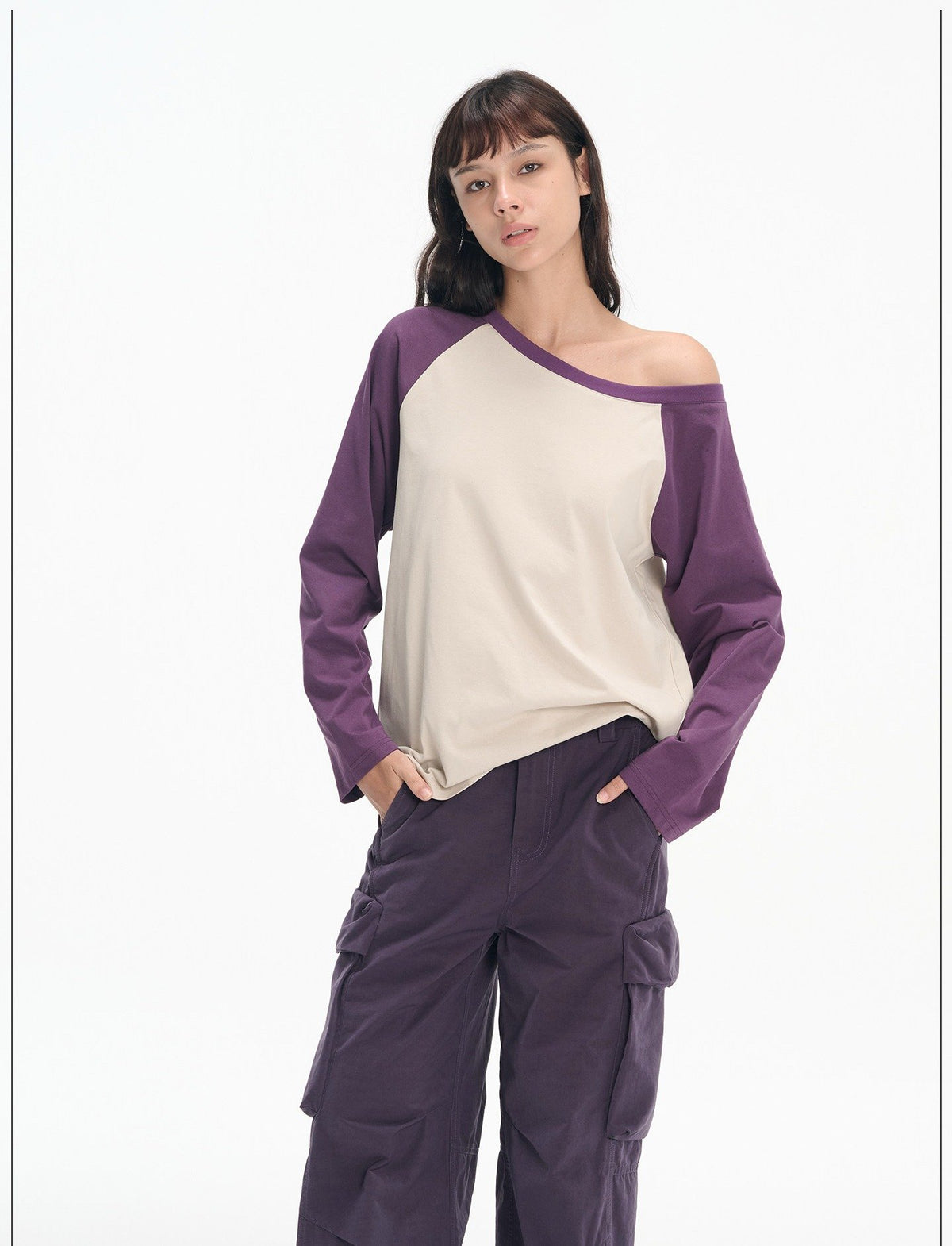 Asymmetric Raglan Top (2color)
