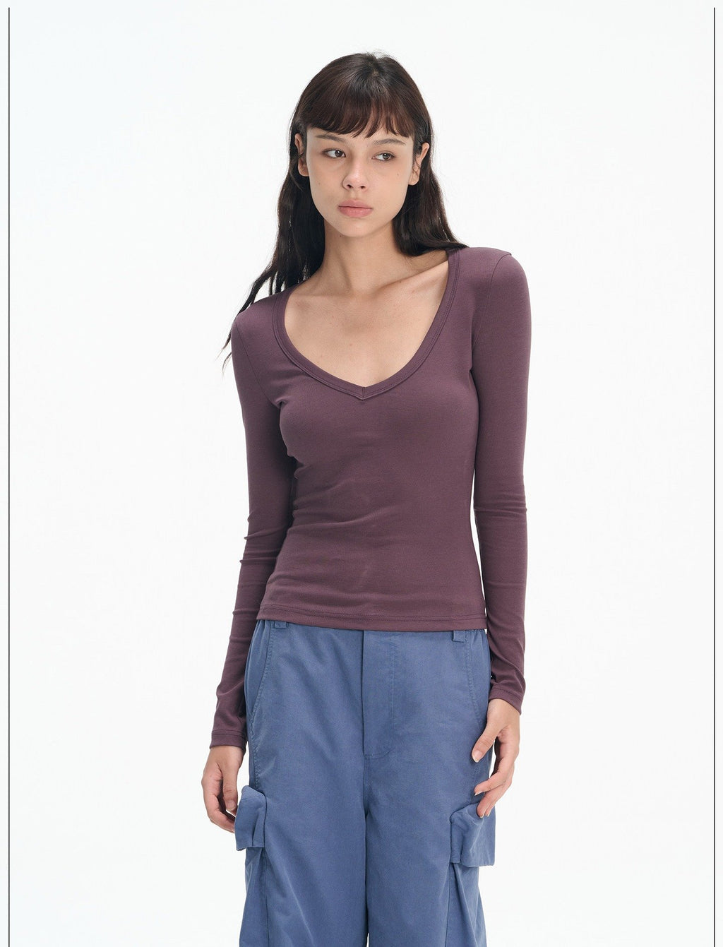 Pure V-Neck Tailored Top (3color)