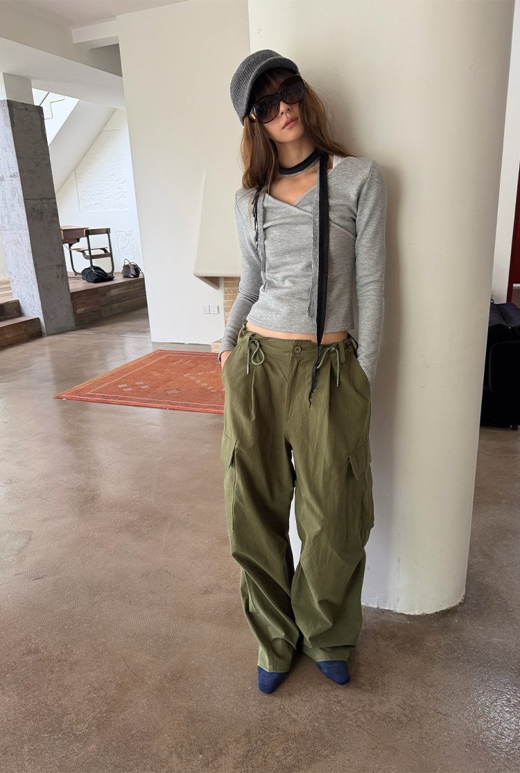 Utility Drawstring Cargo Pants