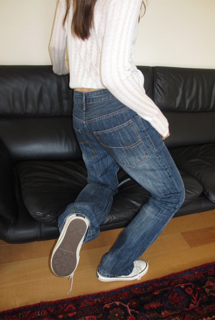 Indigo Texture Denim Pants
