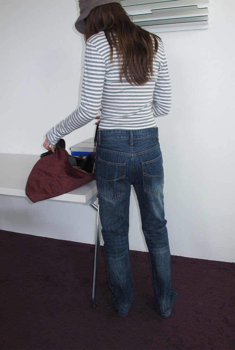 Indigo Texture Denim Pants
