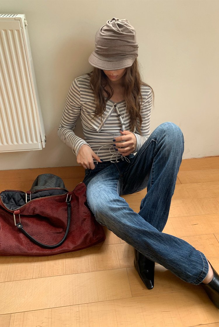 Indigo Texture Denim Pants