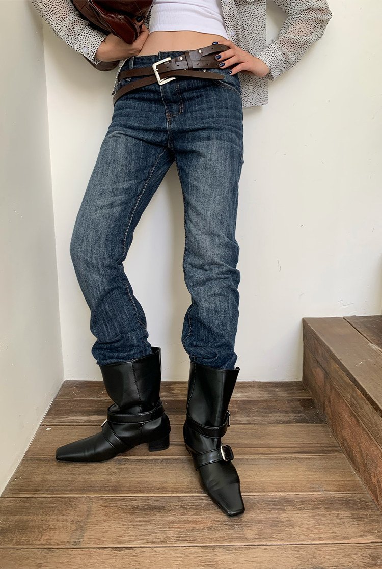 Indigo Texture Denim Pants