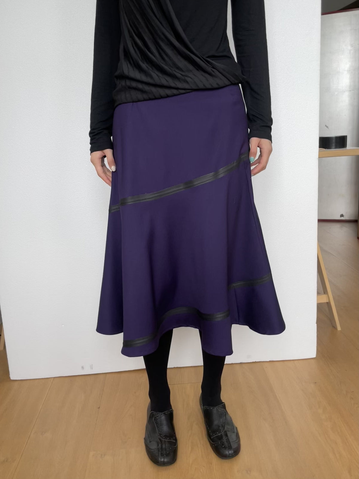 Bonded Spiral Flare Skirt