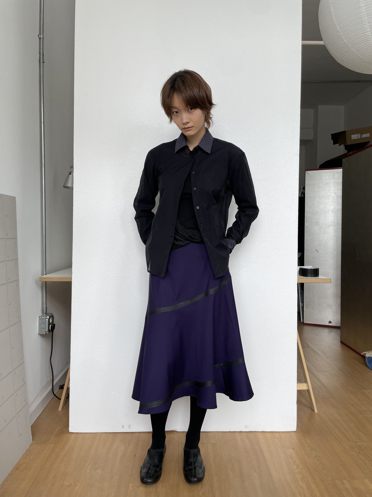 Bonded Spiral Flare Skirt