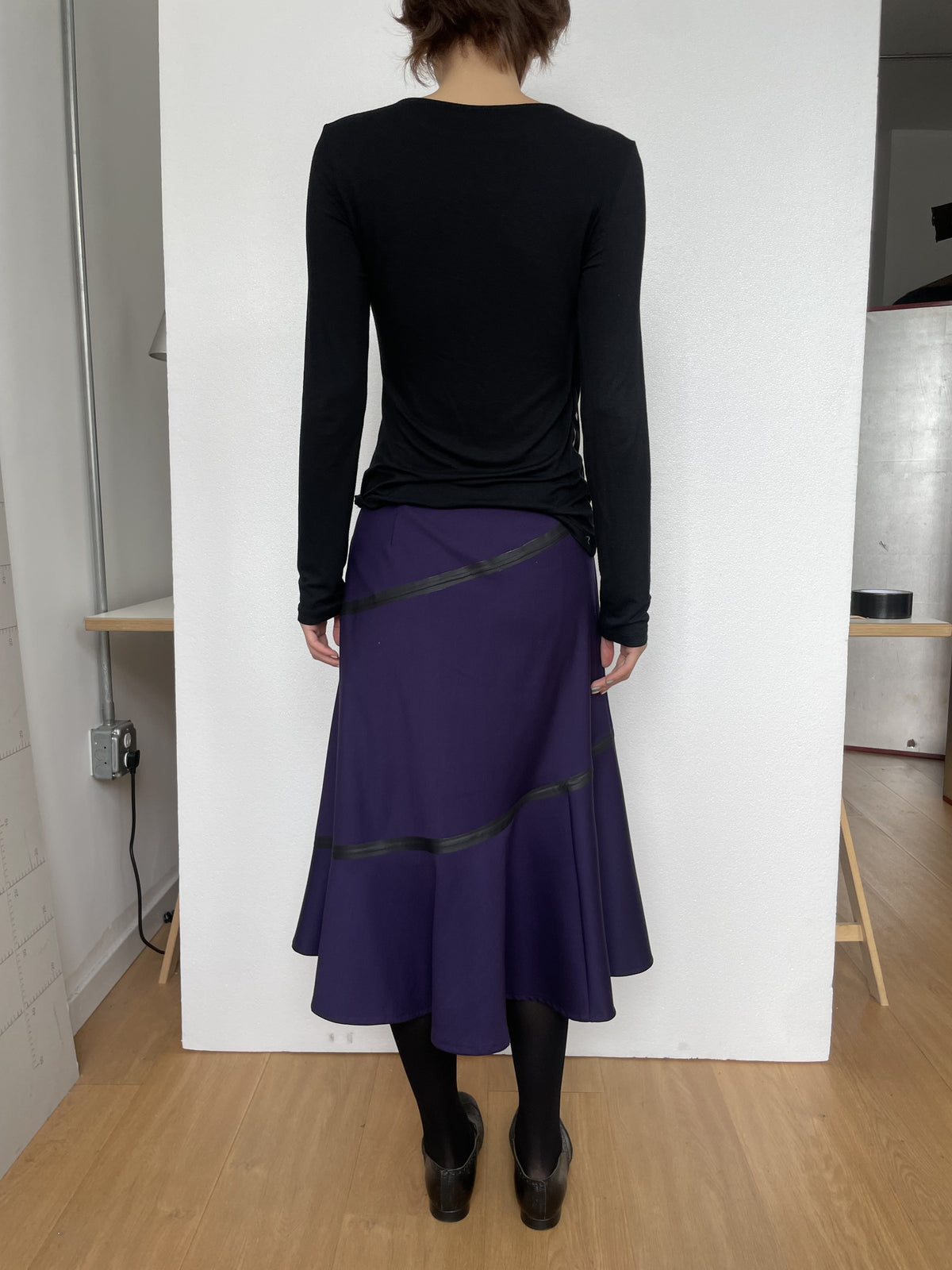 Bonded Spiral Flare Skirt