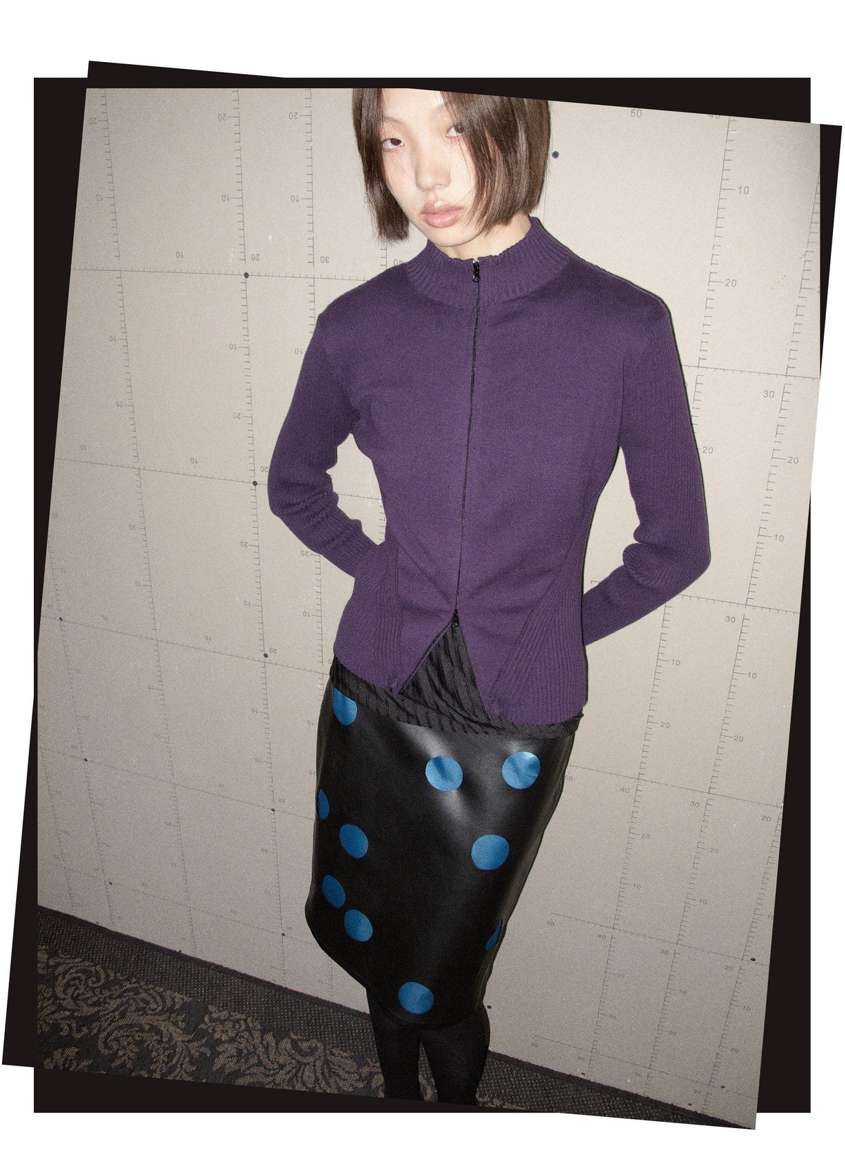Violet Contour Zip-Up Cardigan