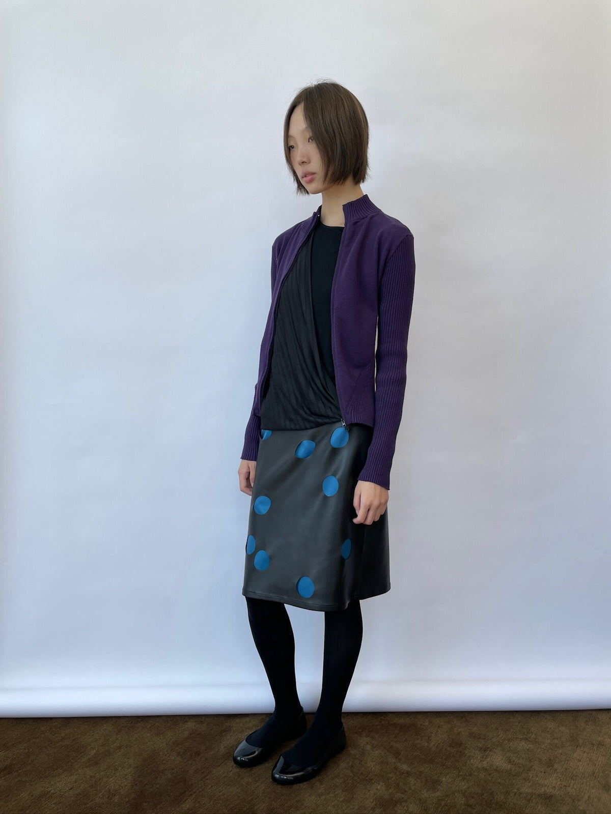 Violet Contour Zip-Up Cardigan