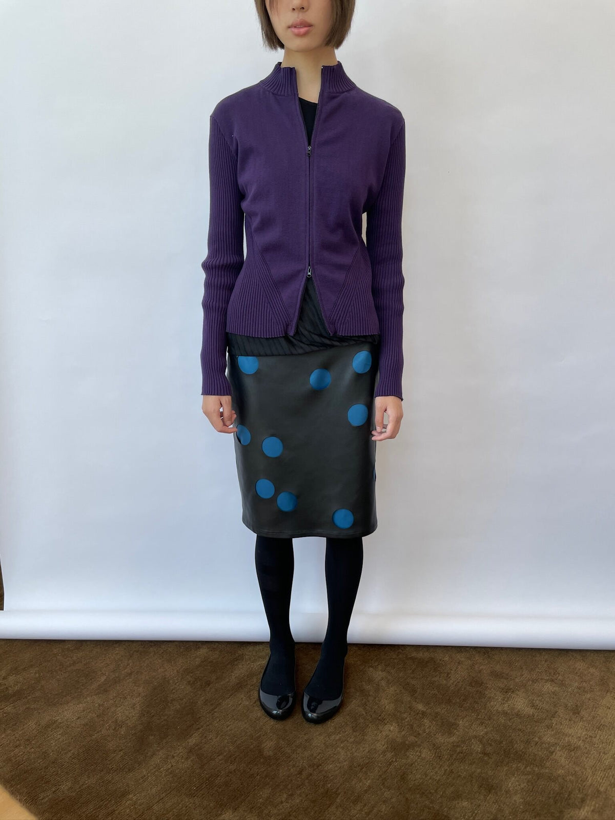 Violet Contour Zip-Up Cardigan