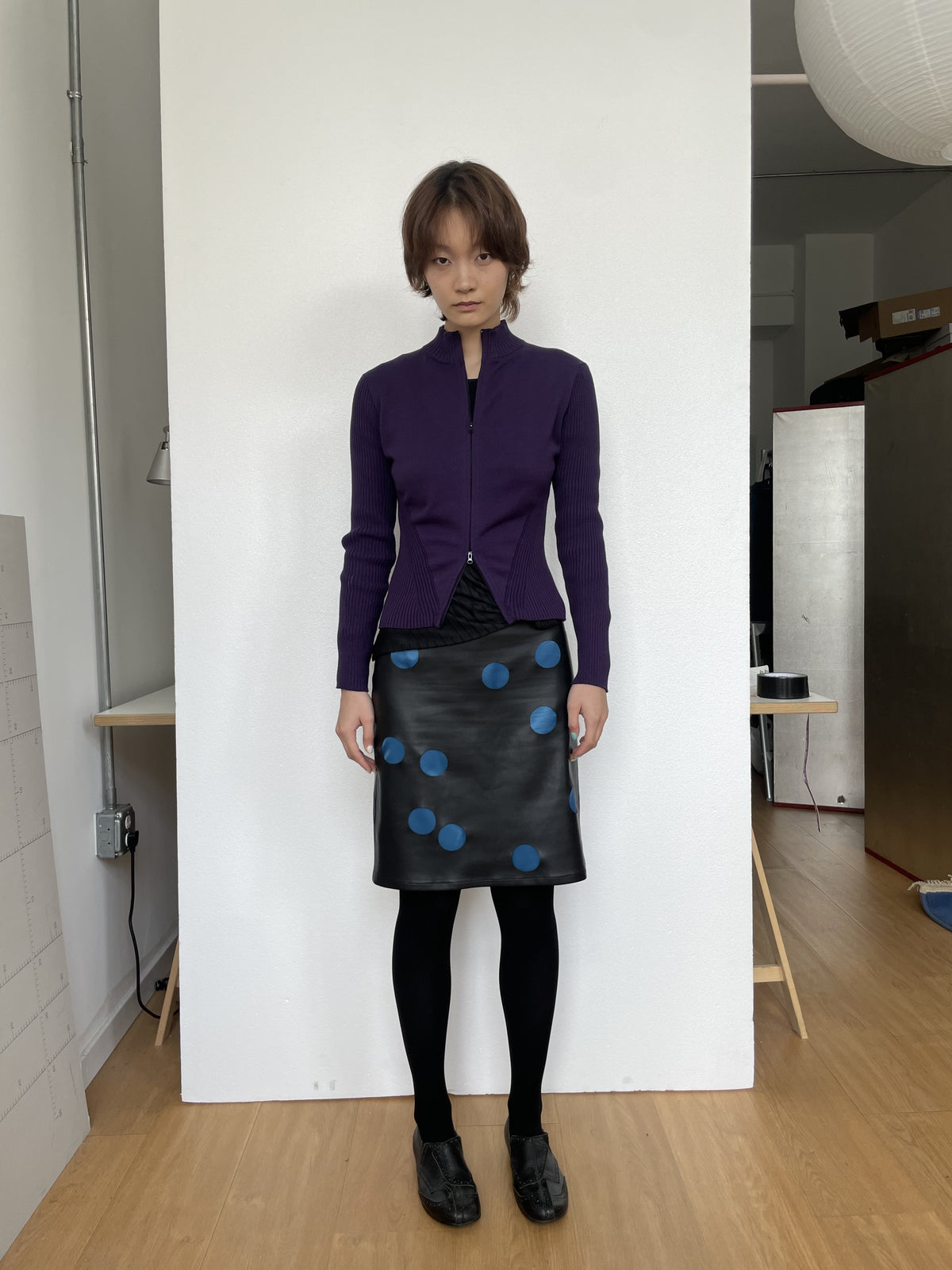 Violet Contour Zip-Up Cardigan