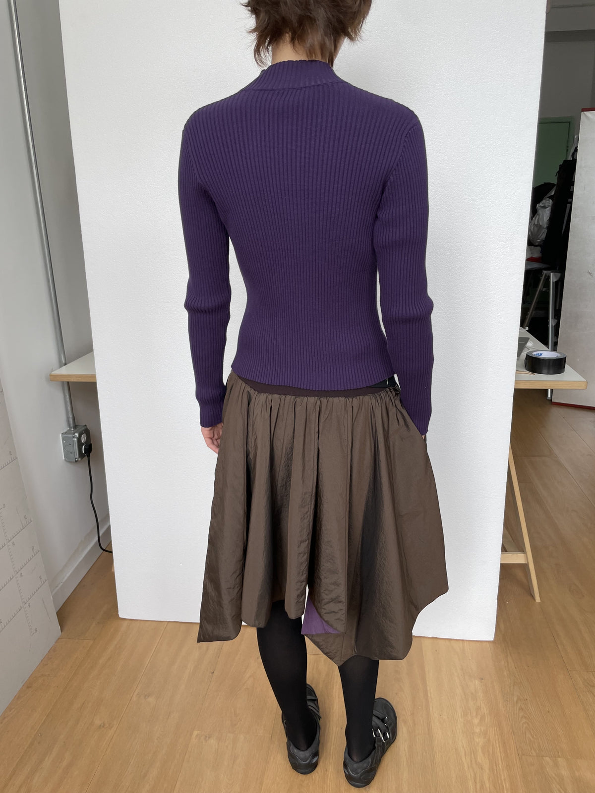Violet Contour Zip-Up Cardigan