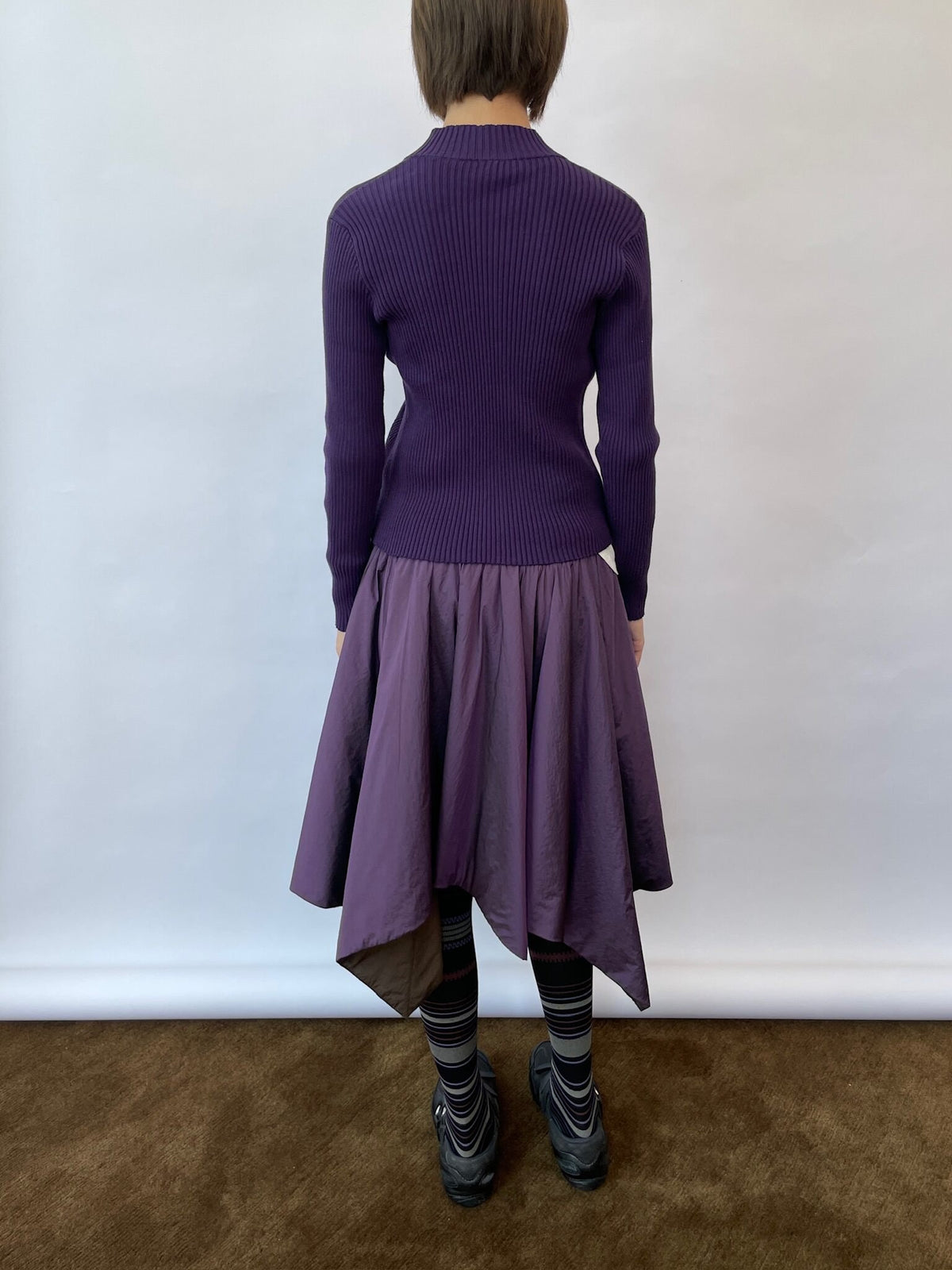 Violet Contour Zip-Up Cardigan