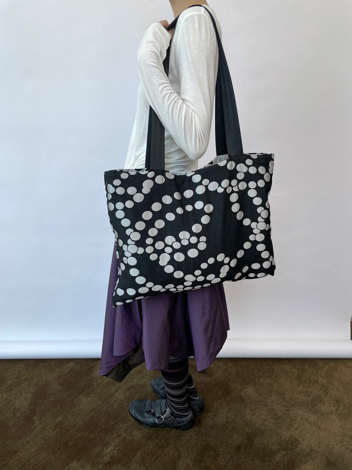 Pleated Dot Layer Tote Bag