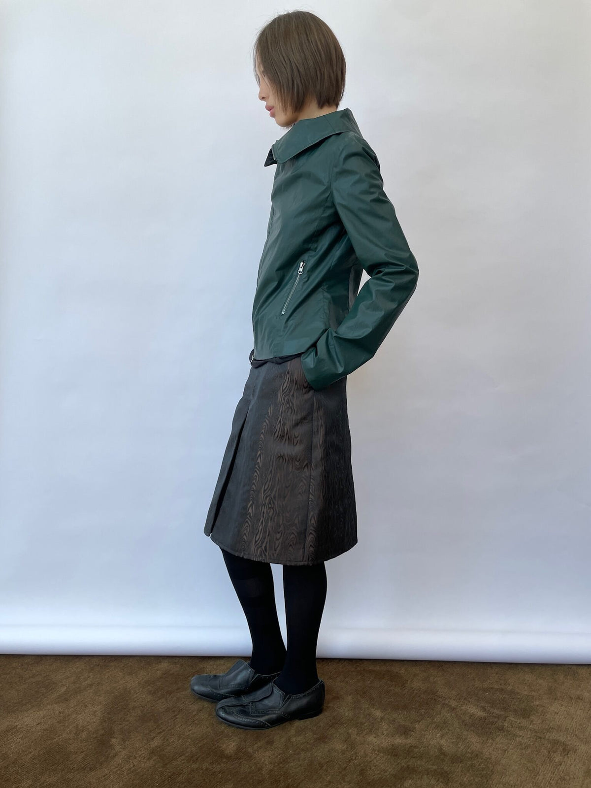 Woodgrain Slit Skirt