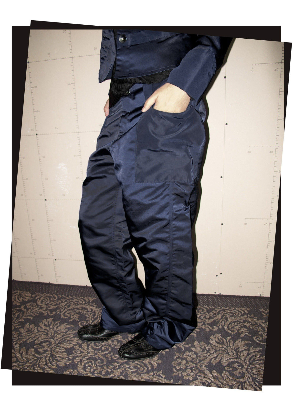 Twisted-Seam Nylon Pants