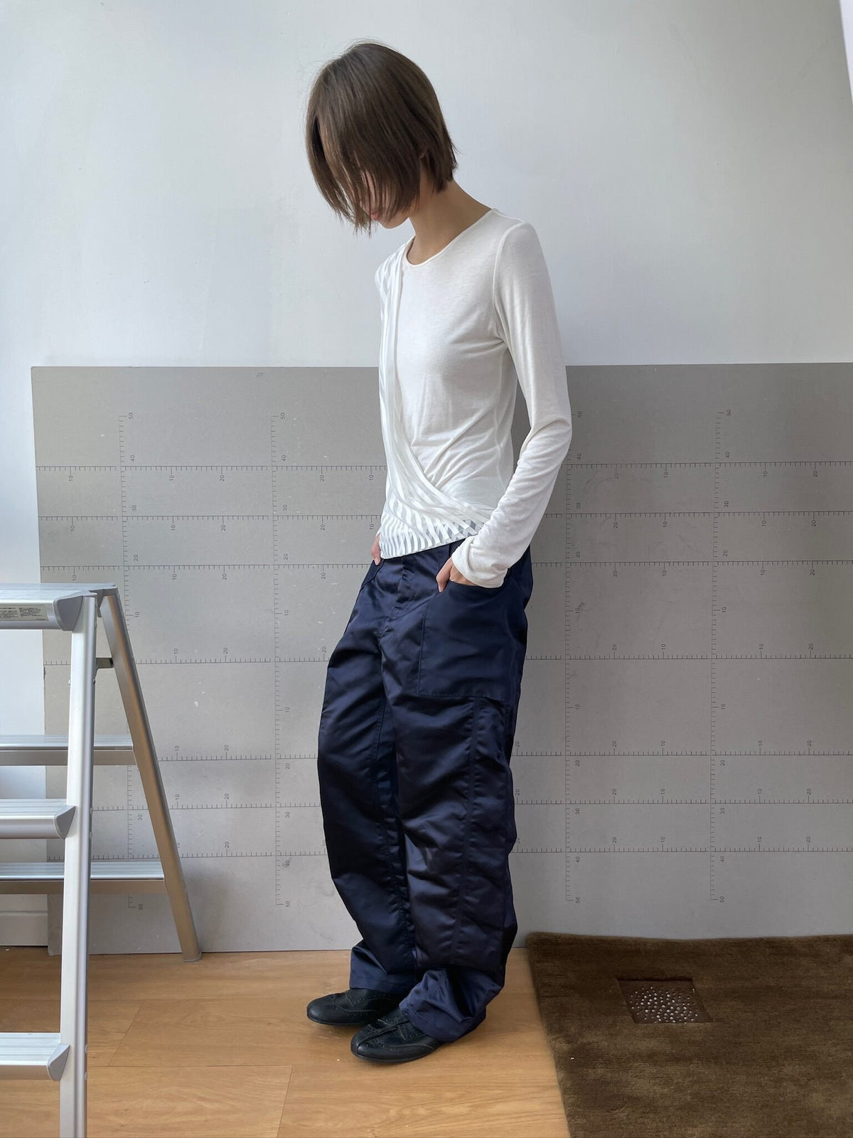 Twisted-Seam Nylon Pants