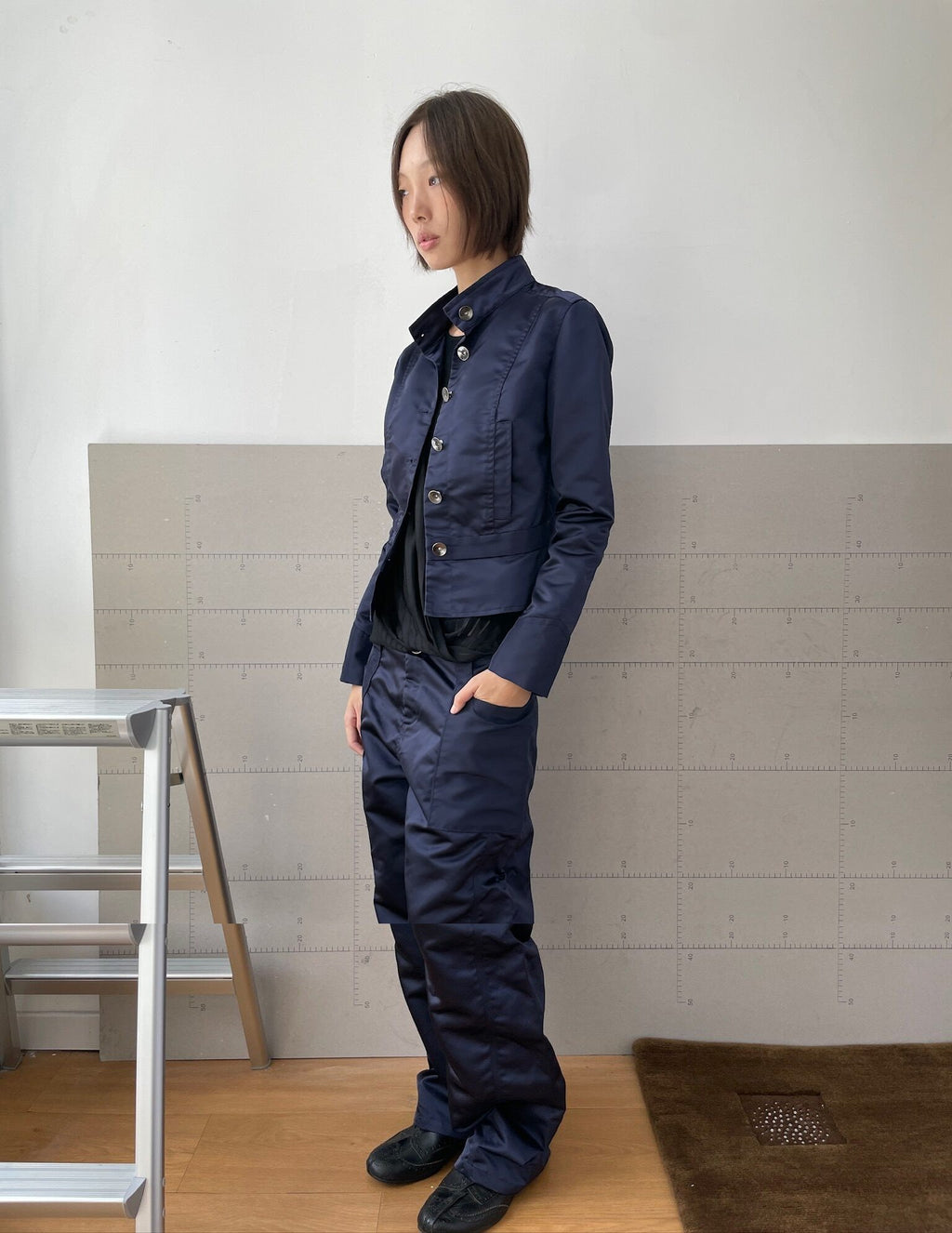 Twisted-Seam Nylon Pants