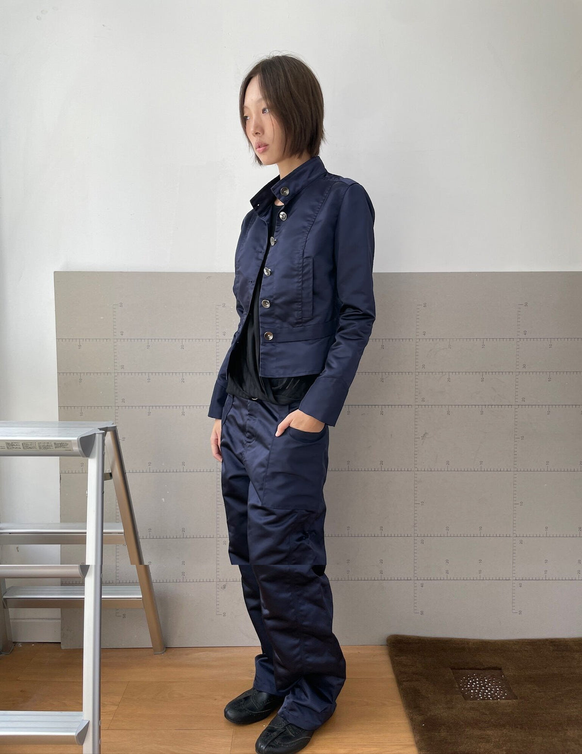 Twisted-Seam Nylon Pants