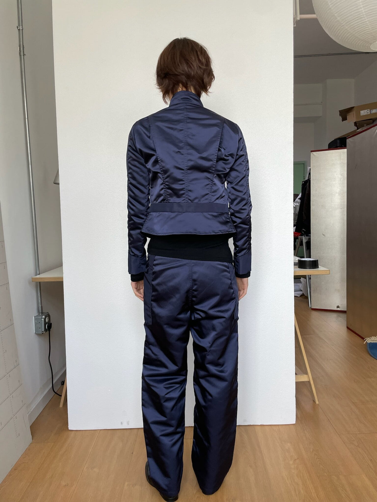 Twisted-Seam Nylon Pants