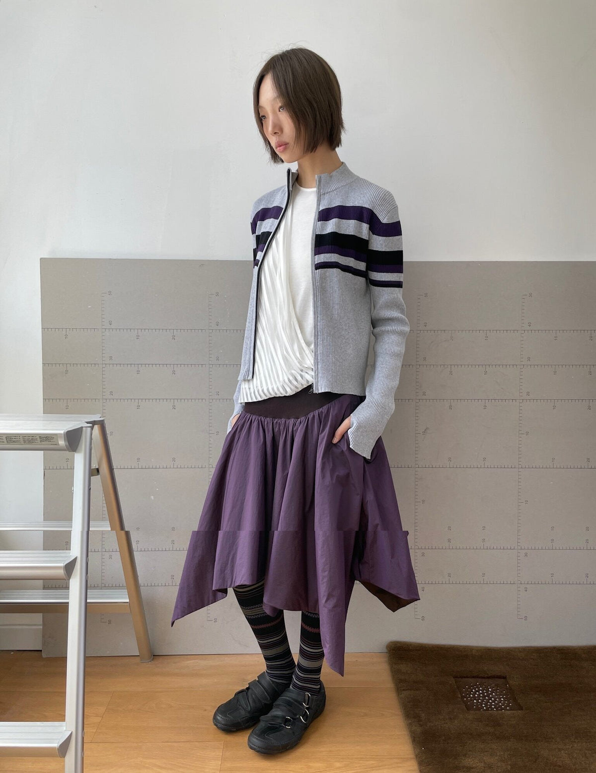 Stripe Loop Knit Cardigan