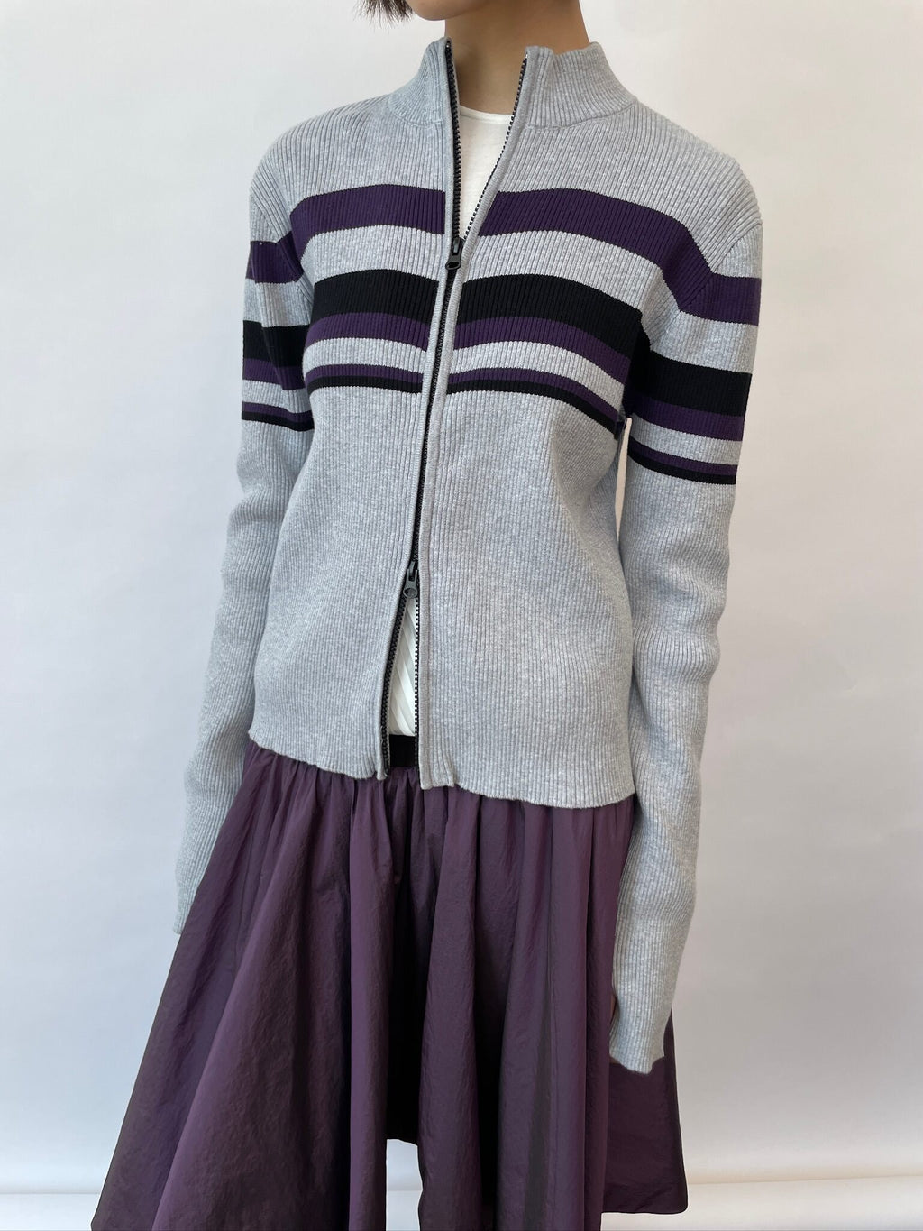 Stripe Loop Knit Cardigan