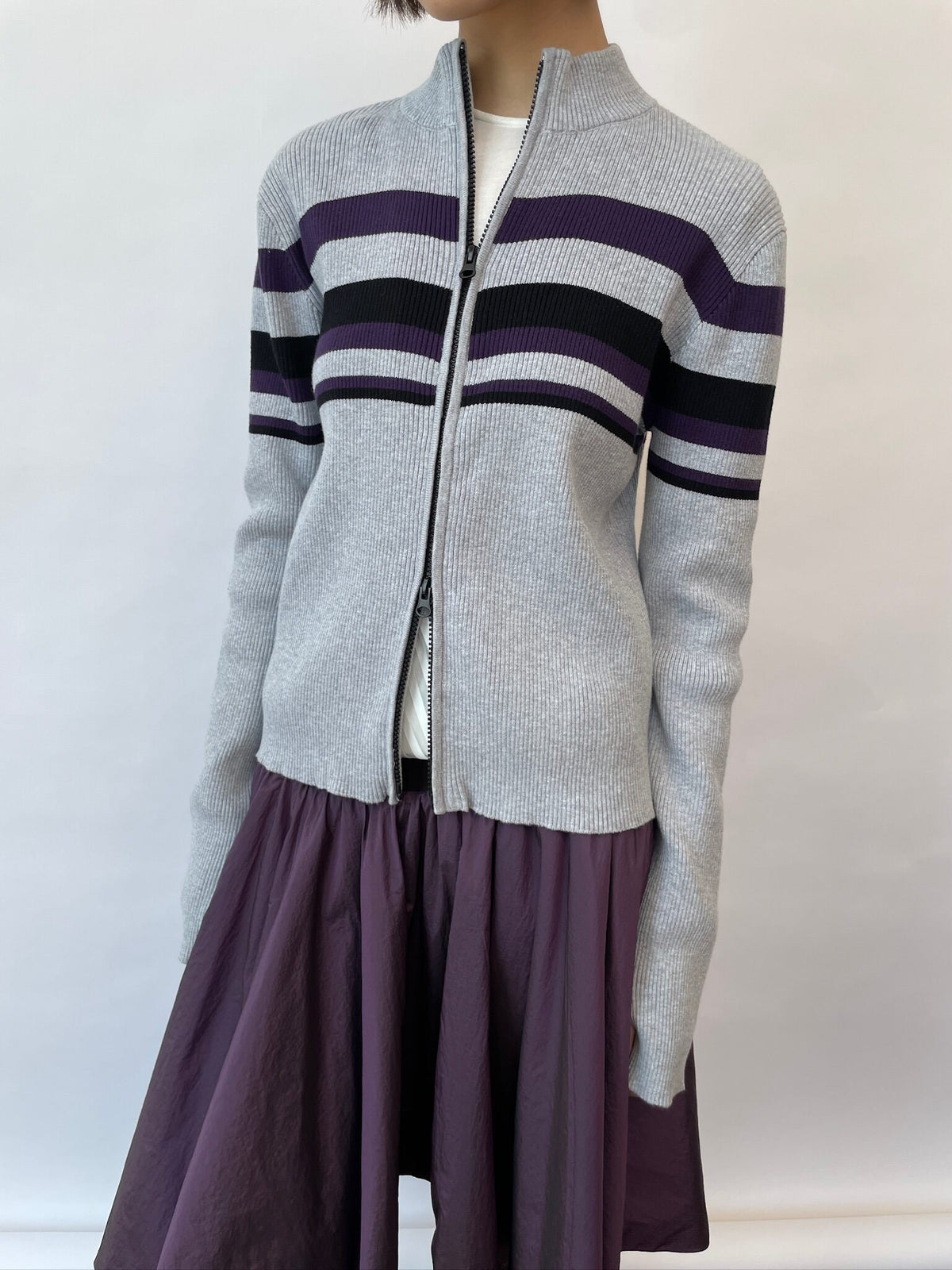 Stripe Loop Knit Cardigan