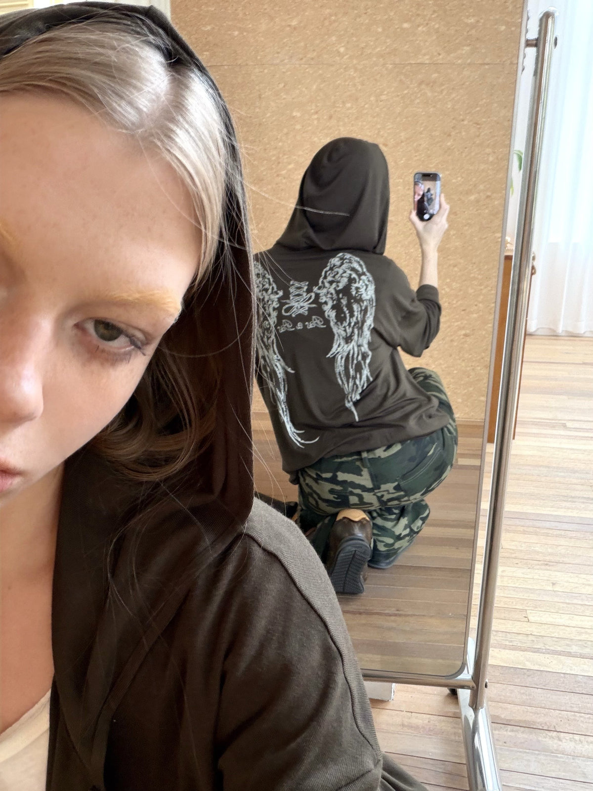 Wing Script Zip-Up Hoodie