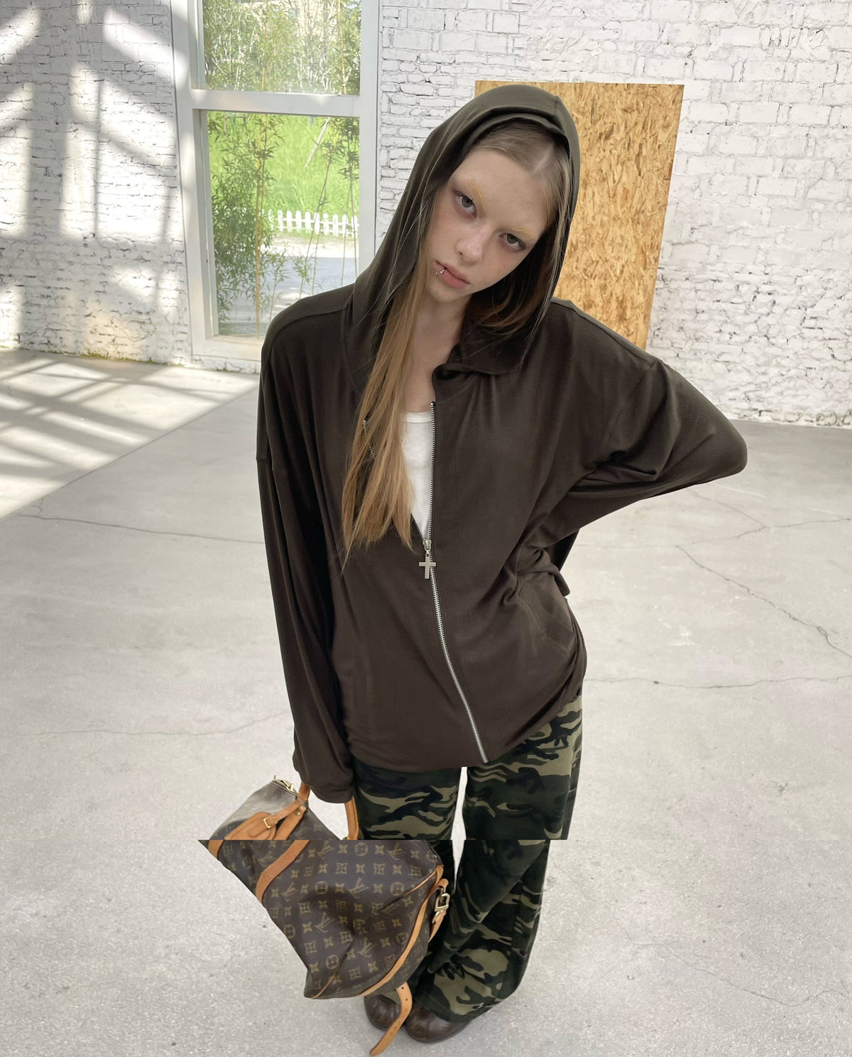 Wing Script Zip-Up Hoodie