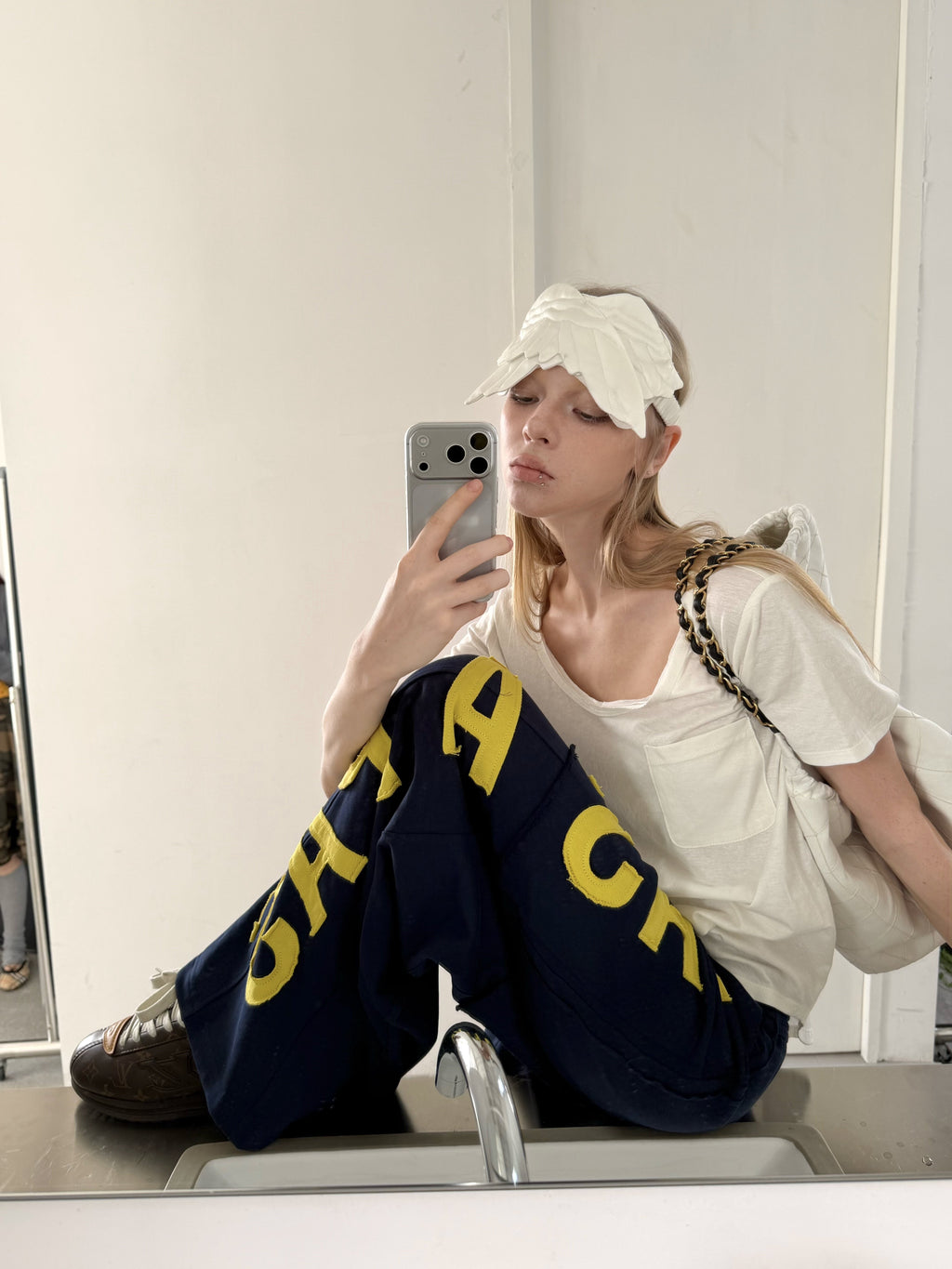 Patchwork Relaxed Cotton Pants