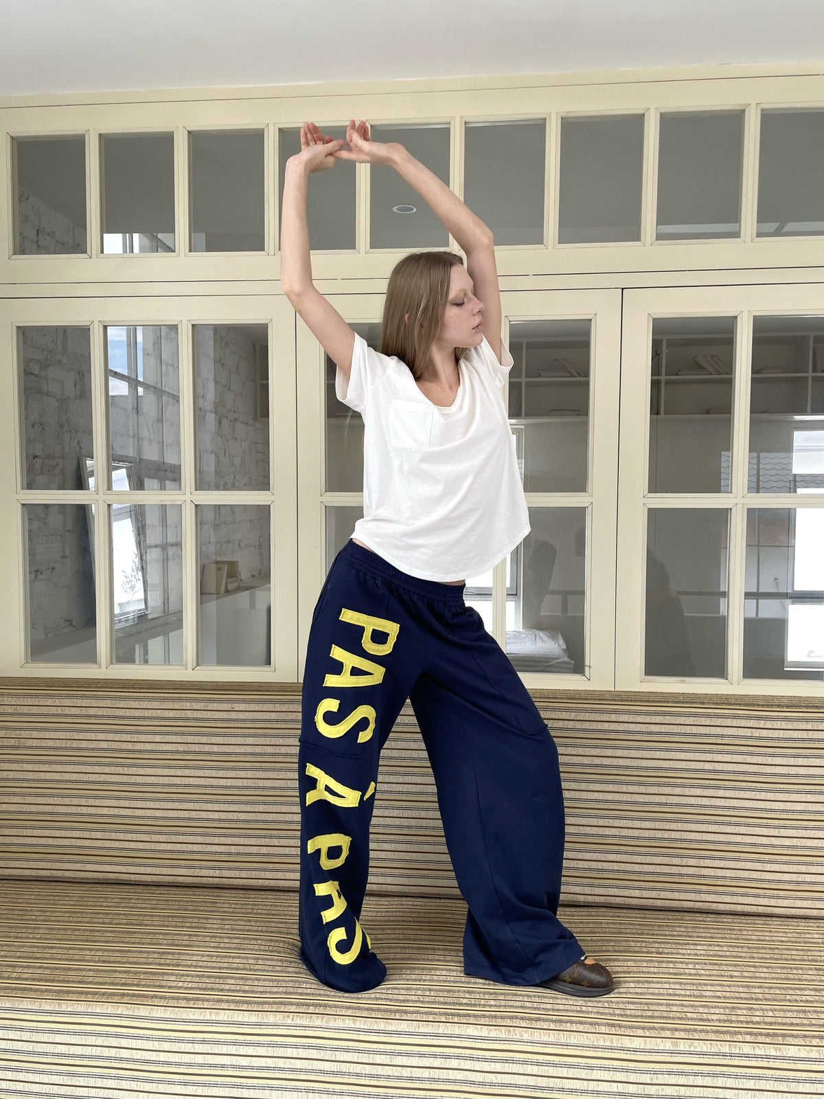 Patchwork Relaxed Cotton Pants