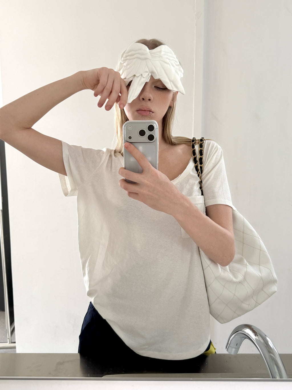 White Linen Pocket Top